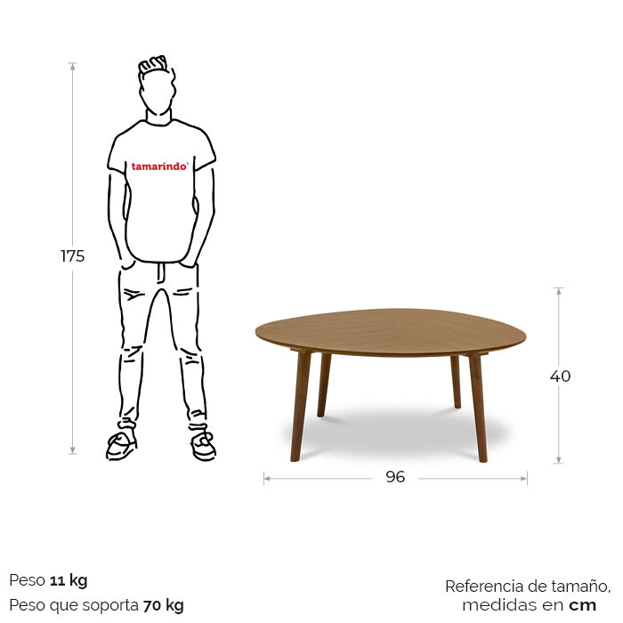 Mesa De Centro Nogal Kuk | Mesas de Centro | salas